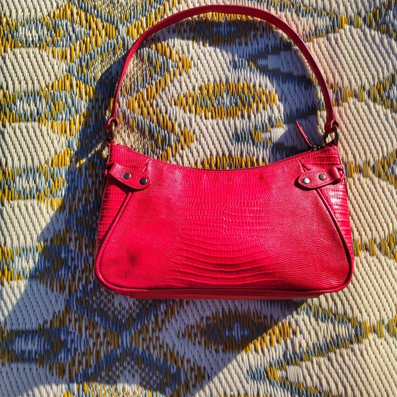 LOFT Red Leather Baguette - Picture 1 of 6
